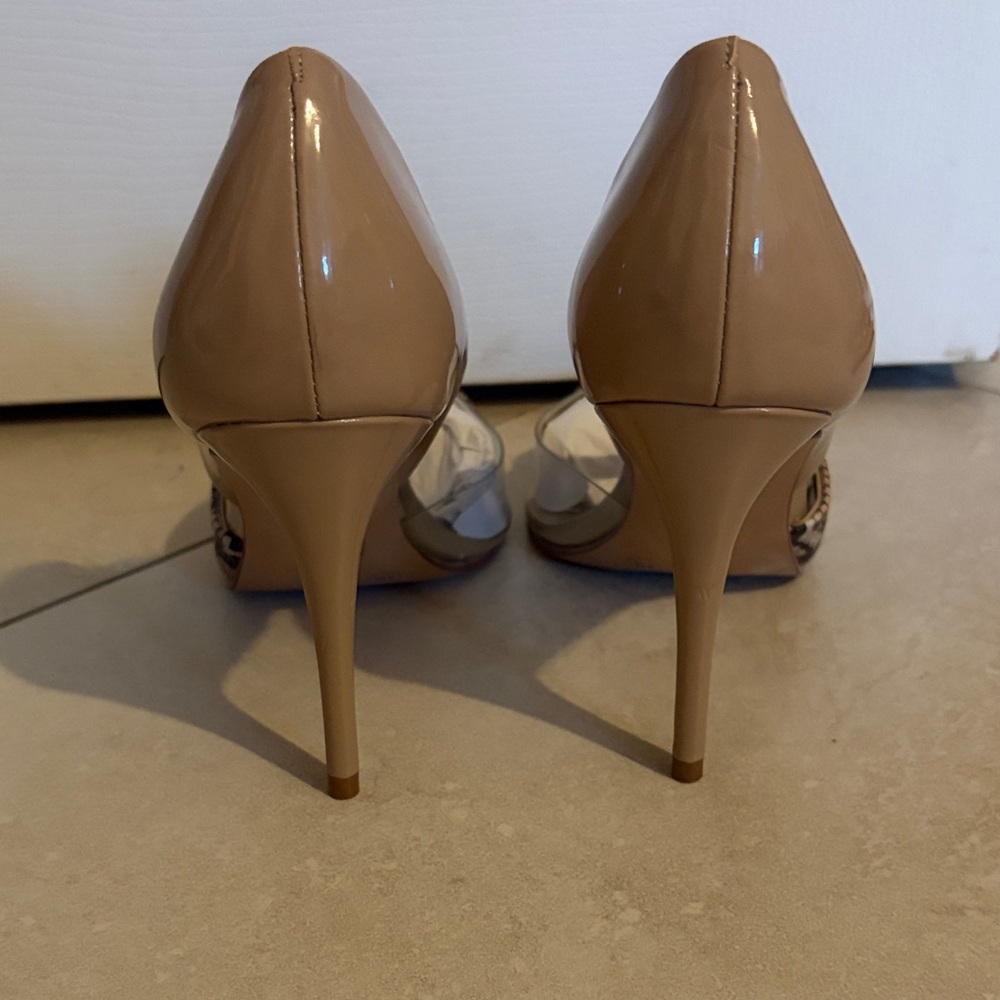 Mix No. 6 Elegant Tan and Snake Print Women's Heels - Picture 4 of 8